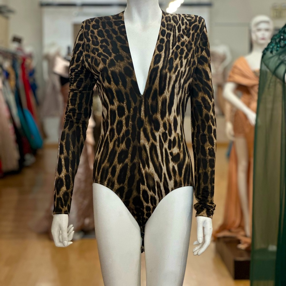 Alexandre Vauthier Leopard Print Bodysuit